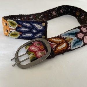 Pistil Embroidered Wool Belt